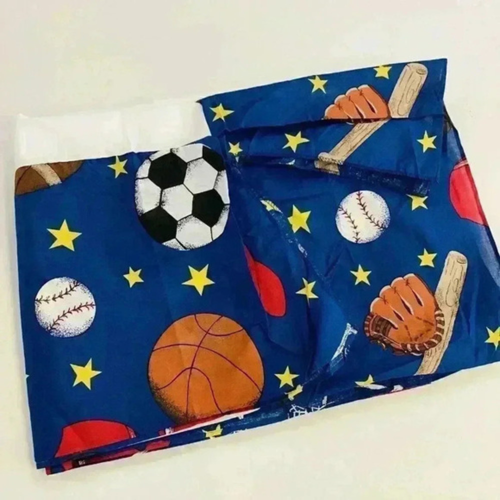 Whisper Soft Mills Twin Sports-Themed Bedskirt Basketball Baseball Kids Bedroom
